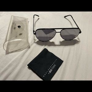 Quay Highkey Sunglasses silver lens with black frame